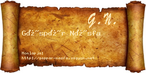 Gáspár Násfa névjegykártya